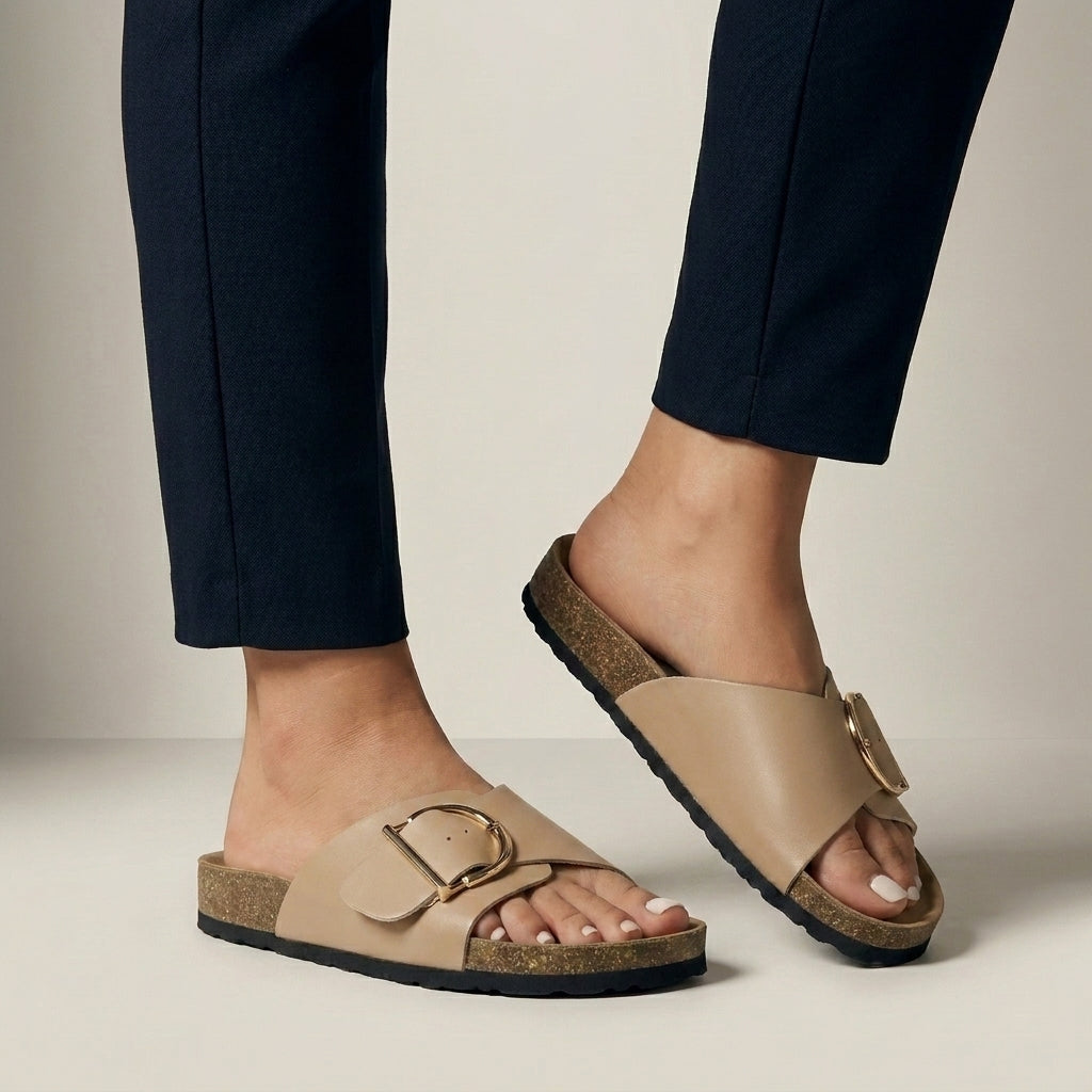 Orthopedic Thick Sole Slide Sandals for Women – Supportive & Comfortable Design
