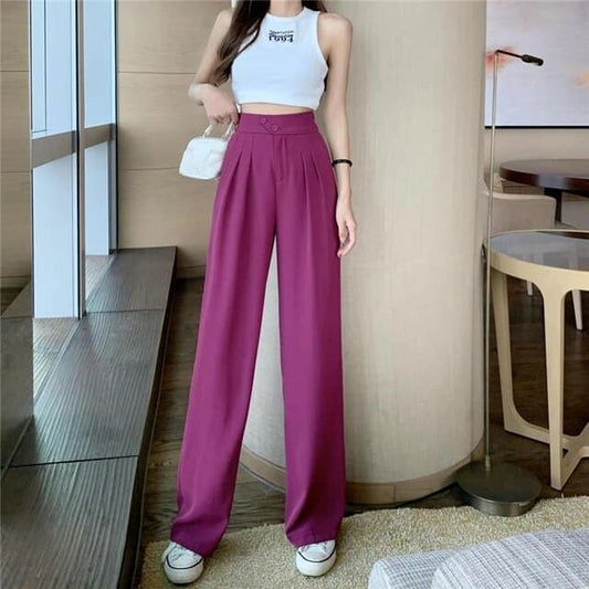 Women Pants - High Waist - Wide Legs - Elegant and Comfortable Fit