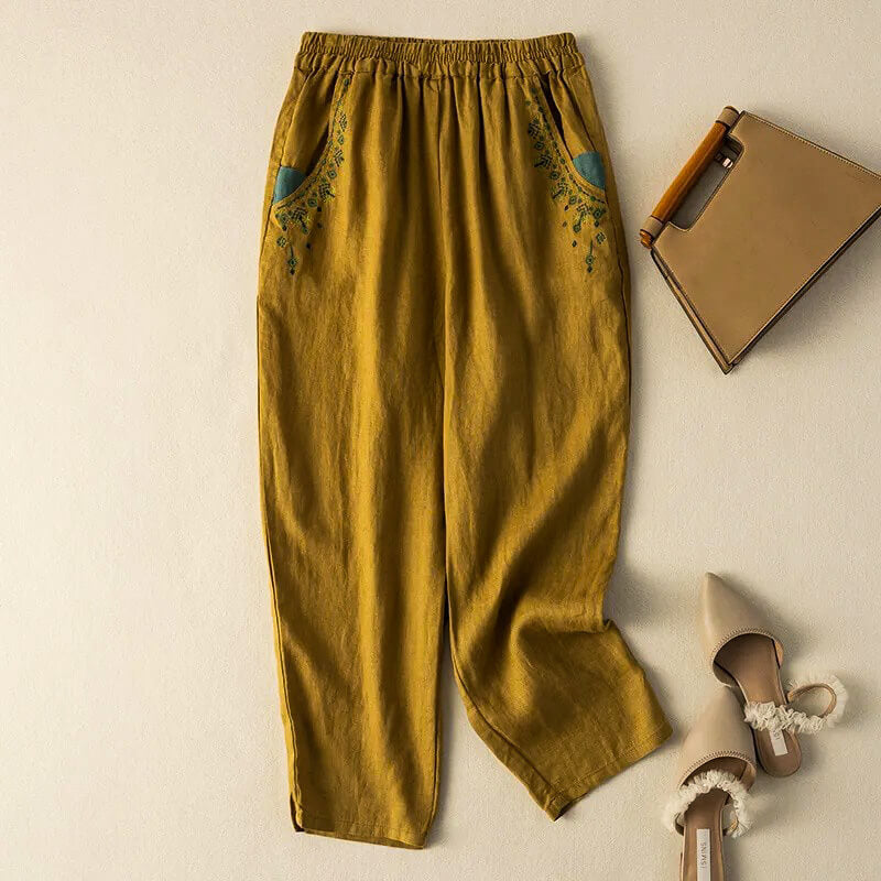 Relaxed Fit Embroidered Harem Pants for Women – Comfortable Stylish Casual Wear