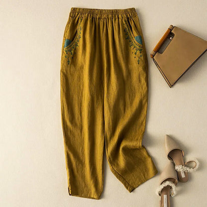 Relaxed Fit Embroidered Harem Pants for Women – Comfortable Stylish Casual Wear