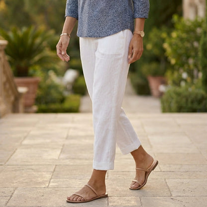 Relaxed Fit Cropped Trousers for Women – Casual Comfort & Style