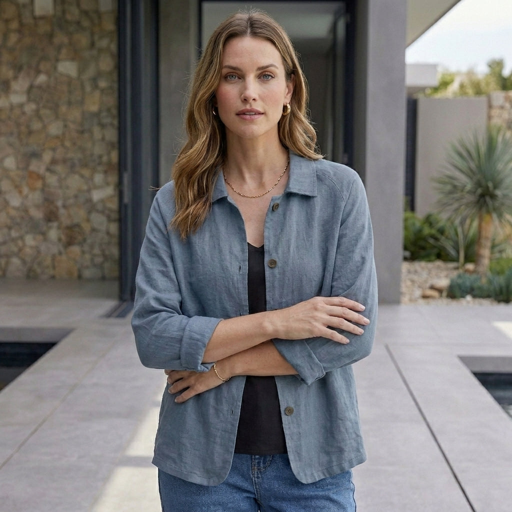 Relaxed Fit Button-Front Shirt for Women – Casual Comfort & Style