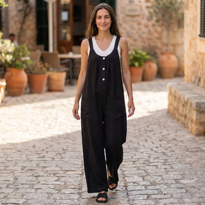 Relaxed Fit Wide Leg Jumpsuit for Women – Comfortable Casual Style