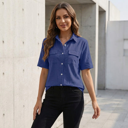 Relaxed Fit Button Front Blouse for Women – Effortless Everyday Elegance