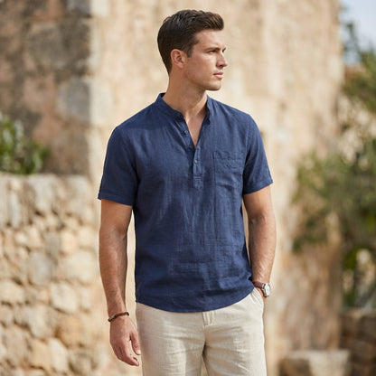Relaxed Fit Henley Shirt for Men – Breathable & Casual Comfort