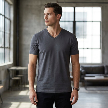 Athletic Fit V-Neck T-Shirt for Men – Casual Comfort & Style