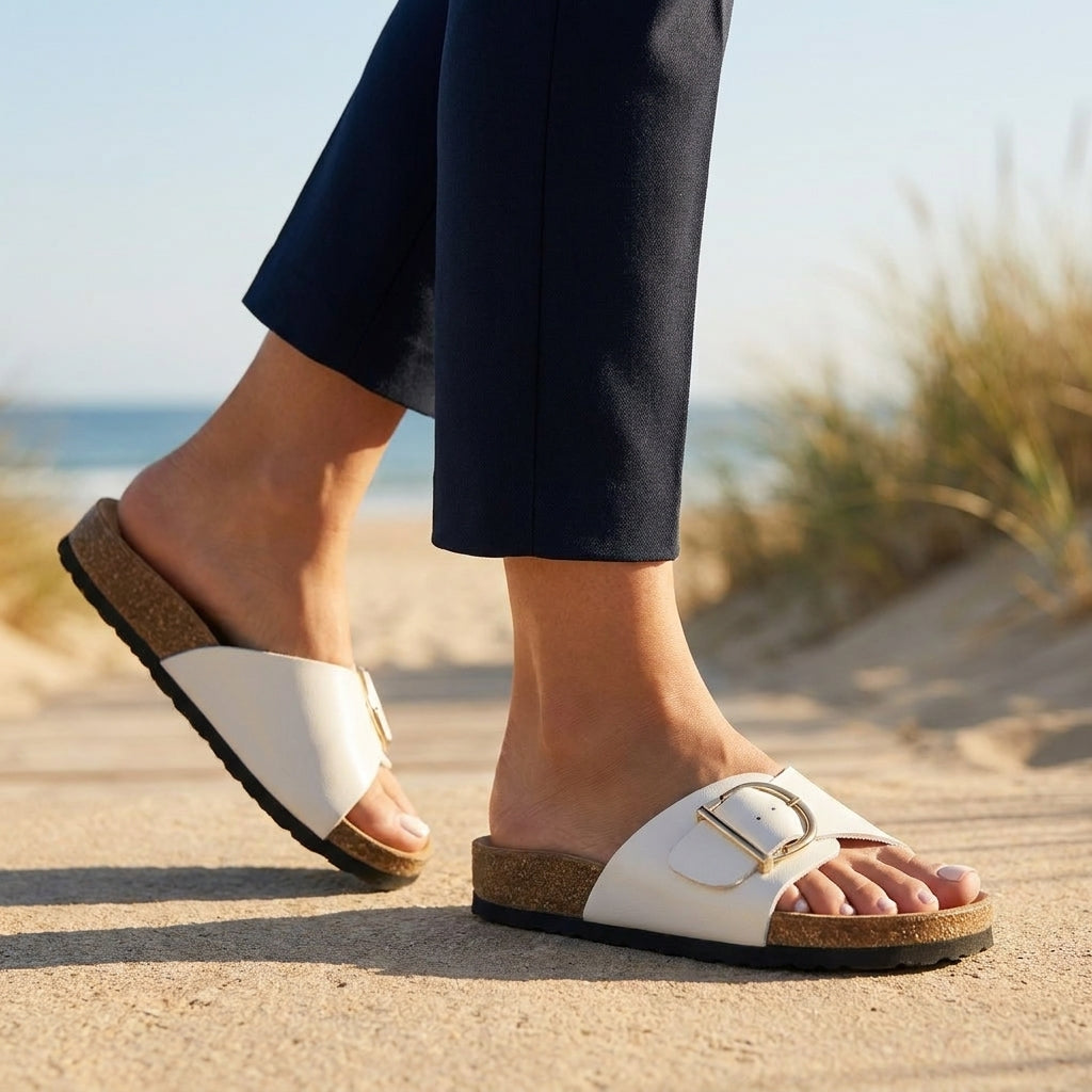 Orthopedic Thick Sole Slide Sandals for Women – Supportive & Comfortable Design