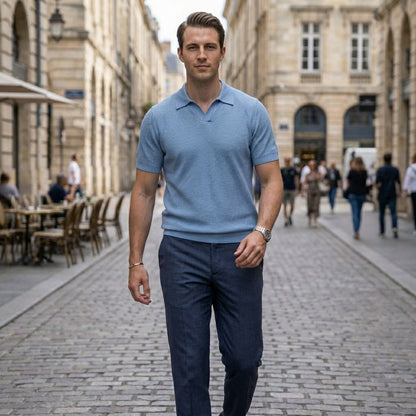 Breathable Knit Polo Shirt for Men – Lightweight Everyday Comfort