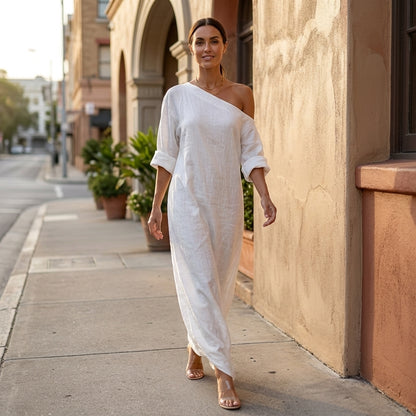One-Shoulder Maxi Dress for Women – Effortless Elegance & Comfort