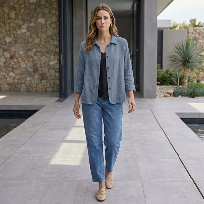 Relaxed Fit Button-Front Shirt for Women – Casual Comfort & Style