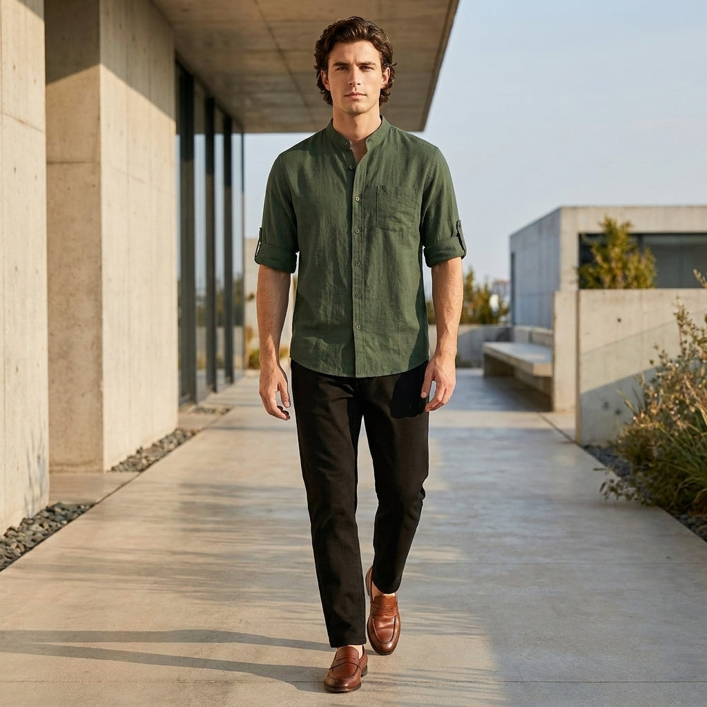 Casual Button Front Shirt for Men – Relaxed Everyday Style
