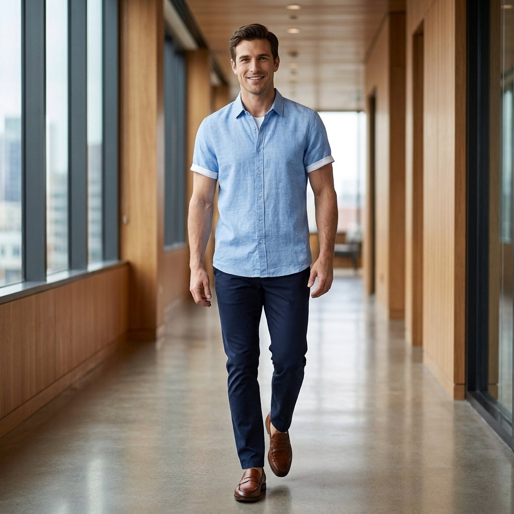Casual Button Front Shirt for Men – Relaxed Everyday Comfort