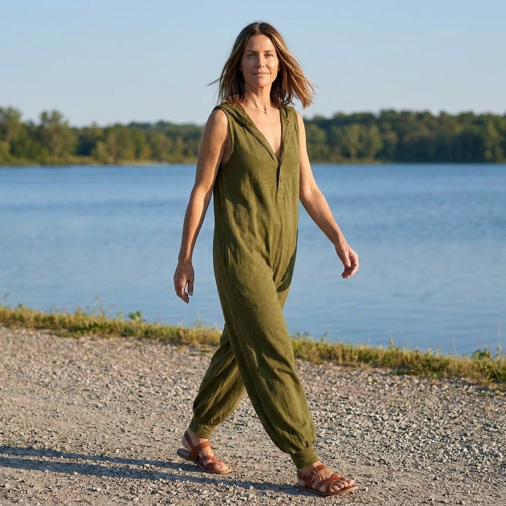 Relaxed Hooded Jumpsuit for Women – Effortless Everyday Comfort