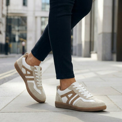 Color Block Lace-Up Sneakers for Women – Stylish Casual Comfort