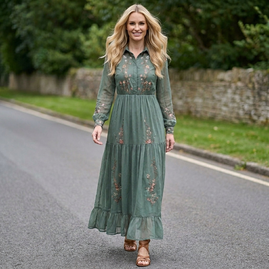 Floral Tiered Maxi Dress for Women – Graceful Elegance & Timeless Charm