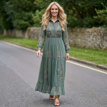 Floral Tiered Maxi Dress for Women – Graceful Elegance & Timeless Charm