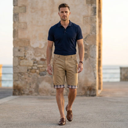 Relaxed Fit Knee-Length Bermuda Shorts for Men – Stylish Casual Comfort