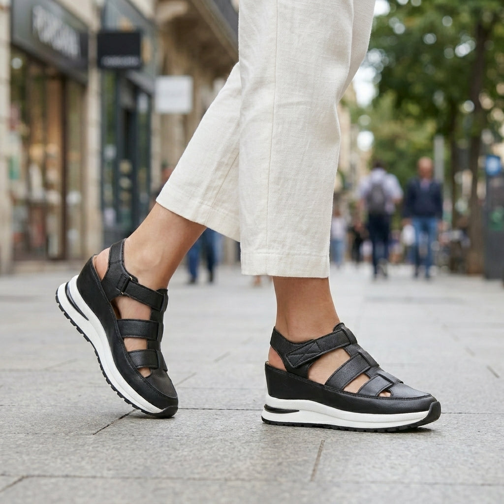 Orthopedic Wedge Closed-Toe Sneaker Sandals for Women – Supportive & Comfortable Wear