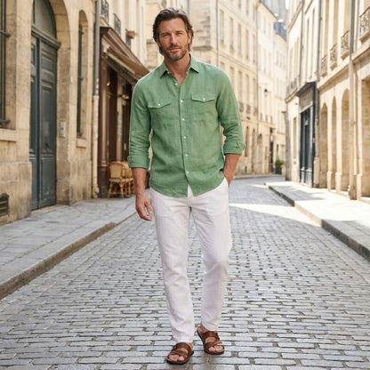 Relaxed Fit Button-Up Shirt for Men – Effortless Everyday Style