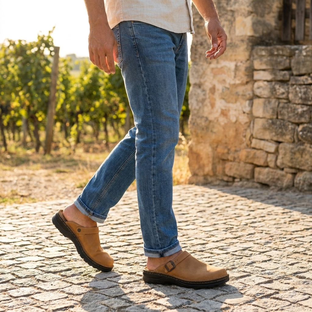 Casual Buckle Clog Mules for Men – Relaxed Comfort & Everyday Versatility