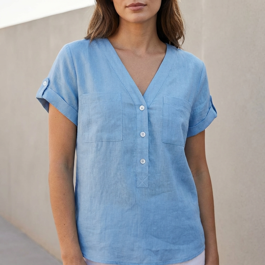 Relaxed Fit Button-Front Shirt for Women – Breathable Casual Comfort