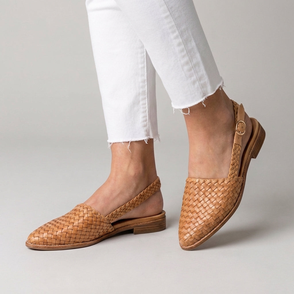 Pointed Toe Interlaced Slingback Ballerinas for Women – Stylish & Comfortable Design
