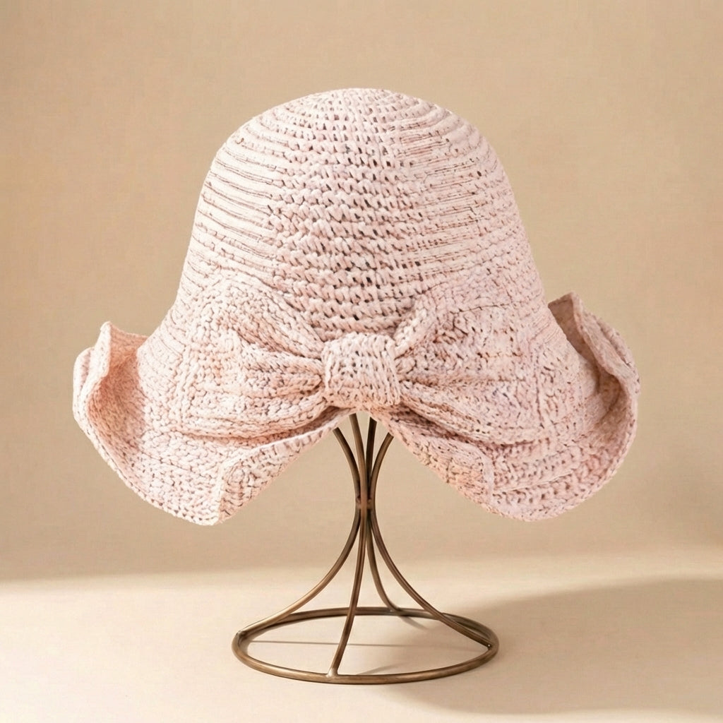Woven Bow Sun Hat for Women – Elegant Summer Style