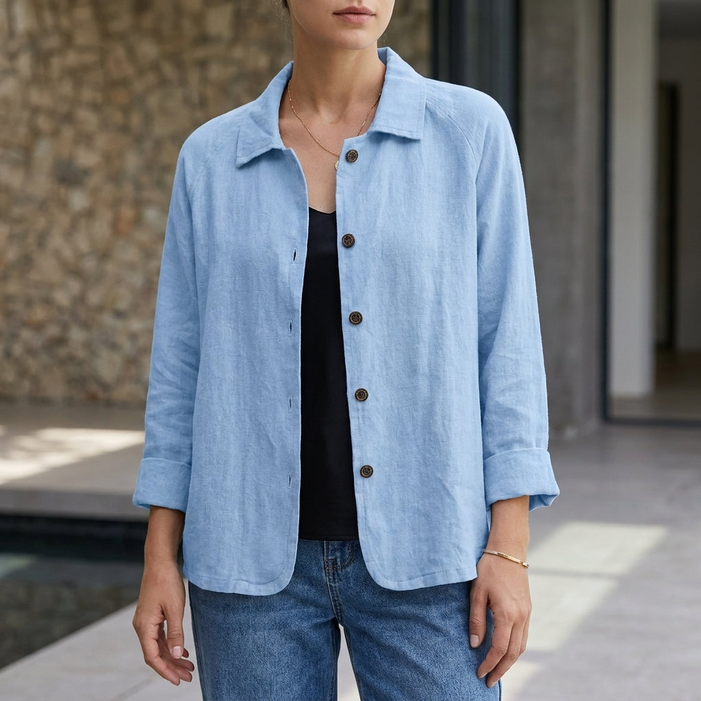 Relaxed Fit Button-Front Shirt for Women – Casual Comfort & Style