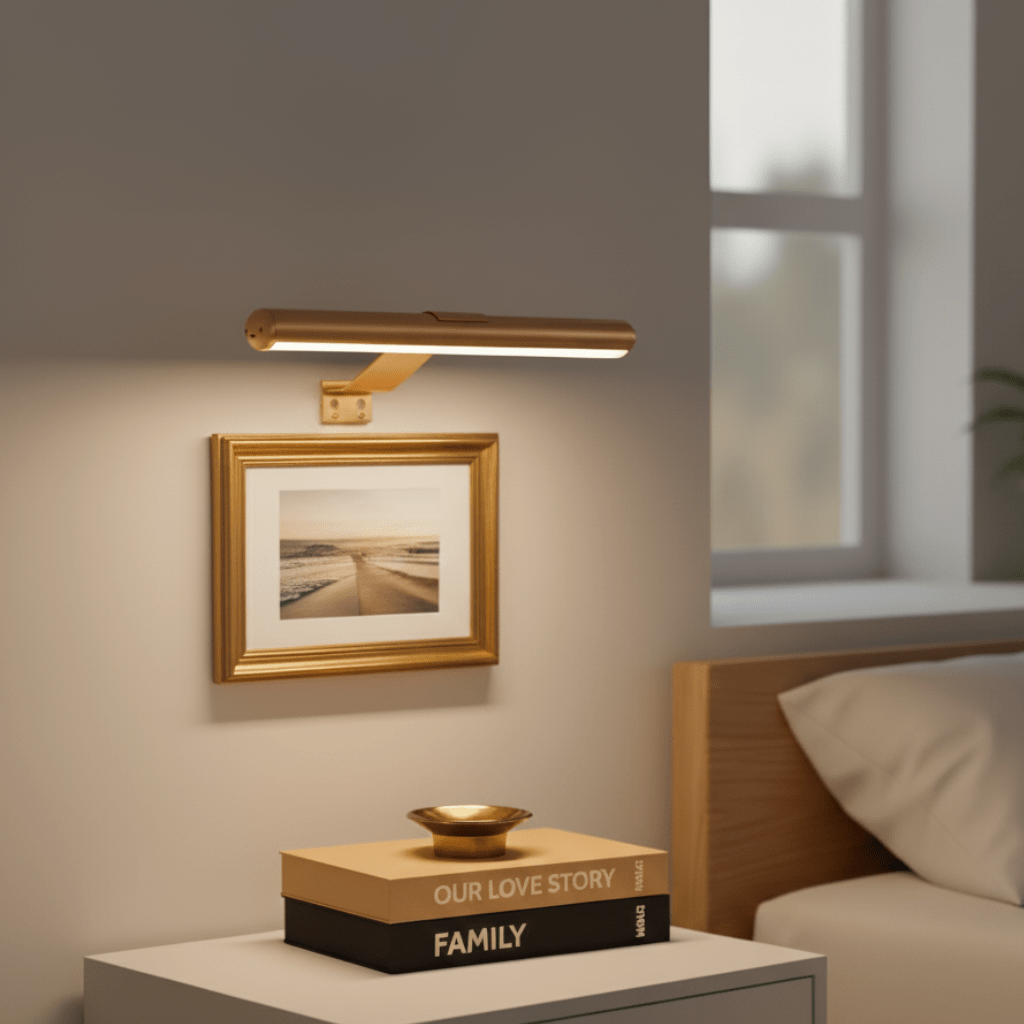Minimalist Brushed Gold Picture Light