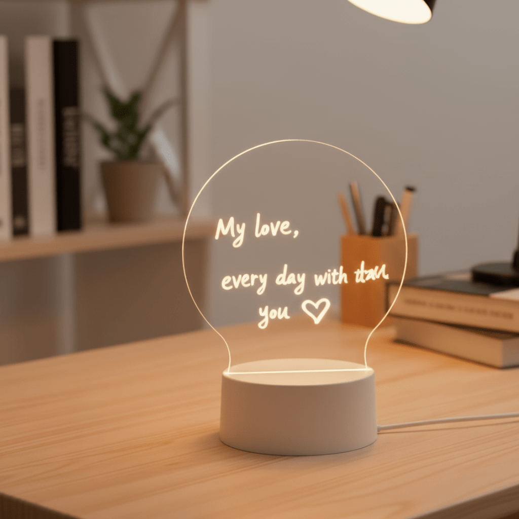 LED Message Board Lamp With Customizable Acrylic Display