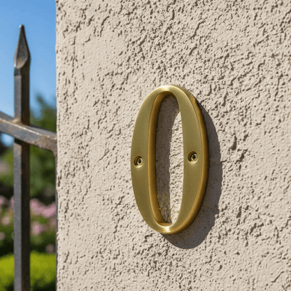 Contemporary Brass Oval House Number