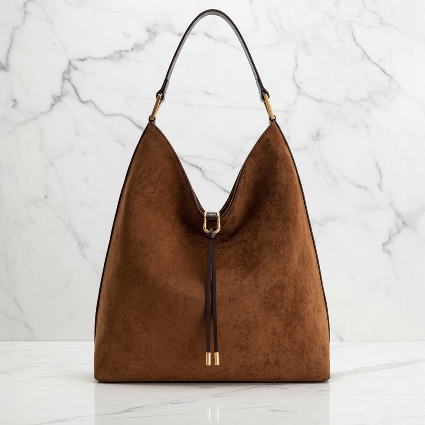 Ava Slouchy Hobo Bag | Gold-Tone Hardware Drawstring Bag