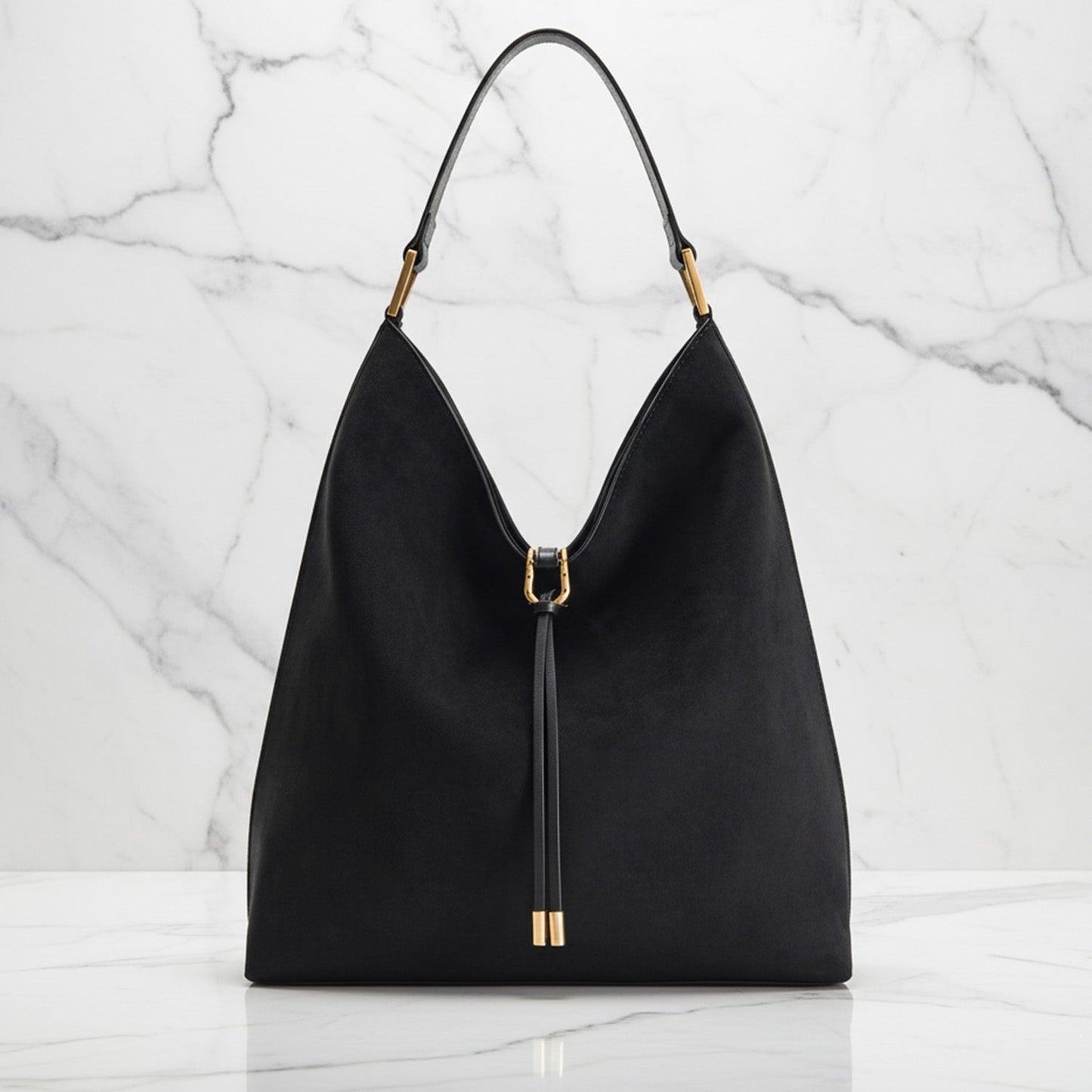 Ava Slouchy Hobo Bag | Gold-Tone Hardware Drawstring Bag