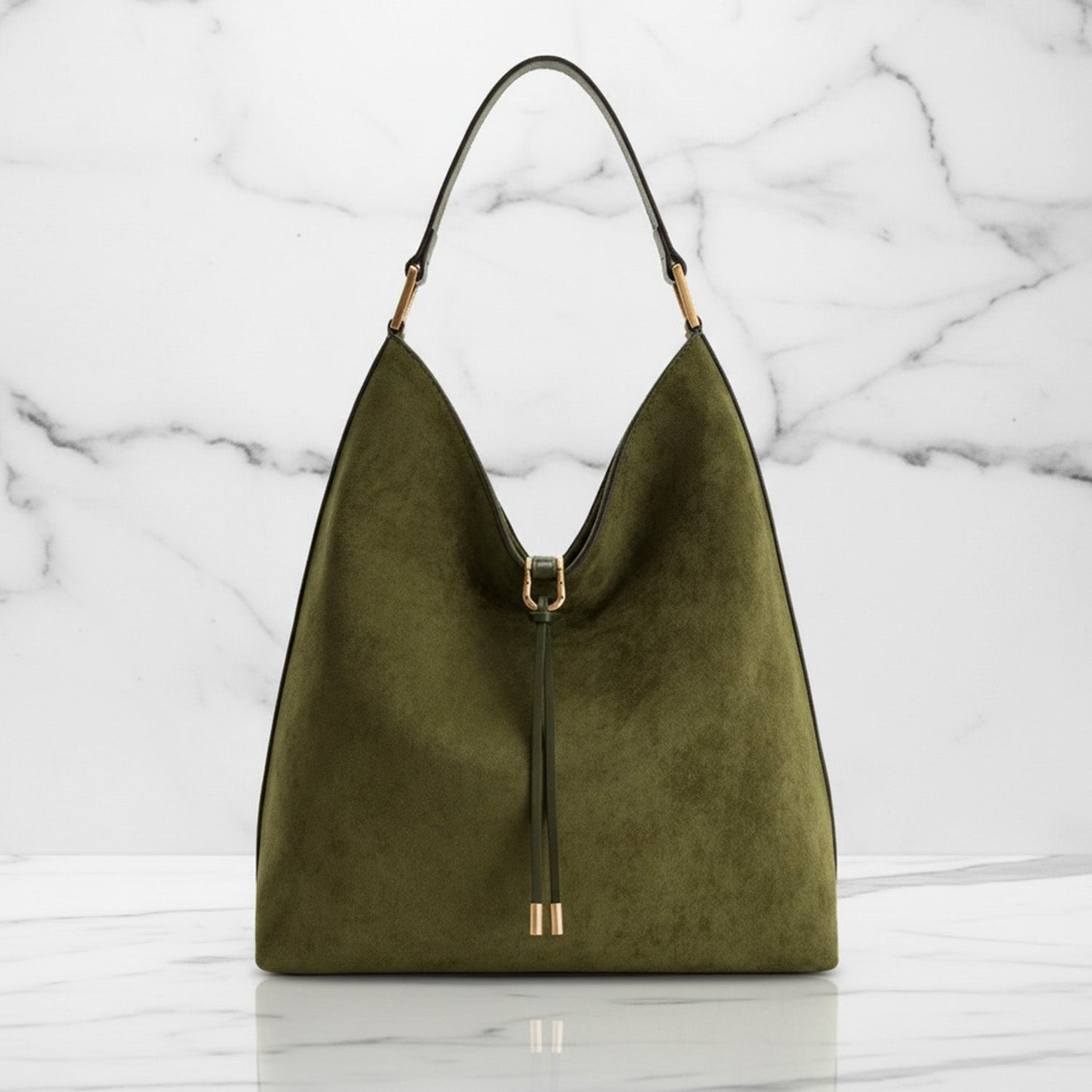 Ava Slouchy Hobo Bag | Gold-Tone Hardware Drawstring Bag