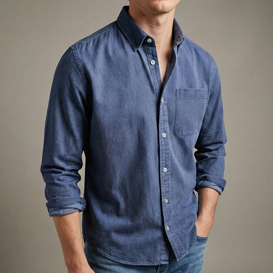 Men’s Casual Button-Up Shirt with Relaxed Fit – Classic Casual Comfort