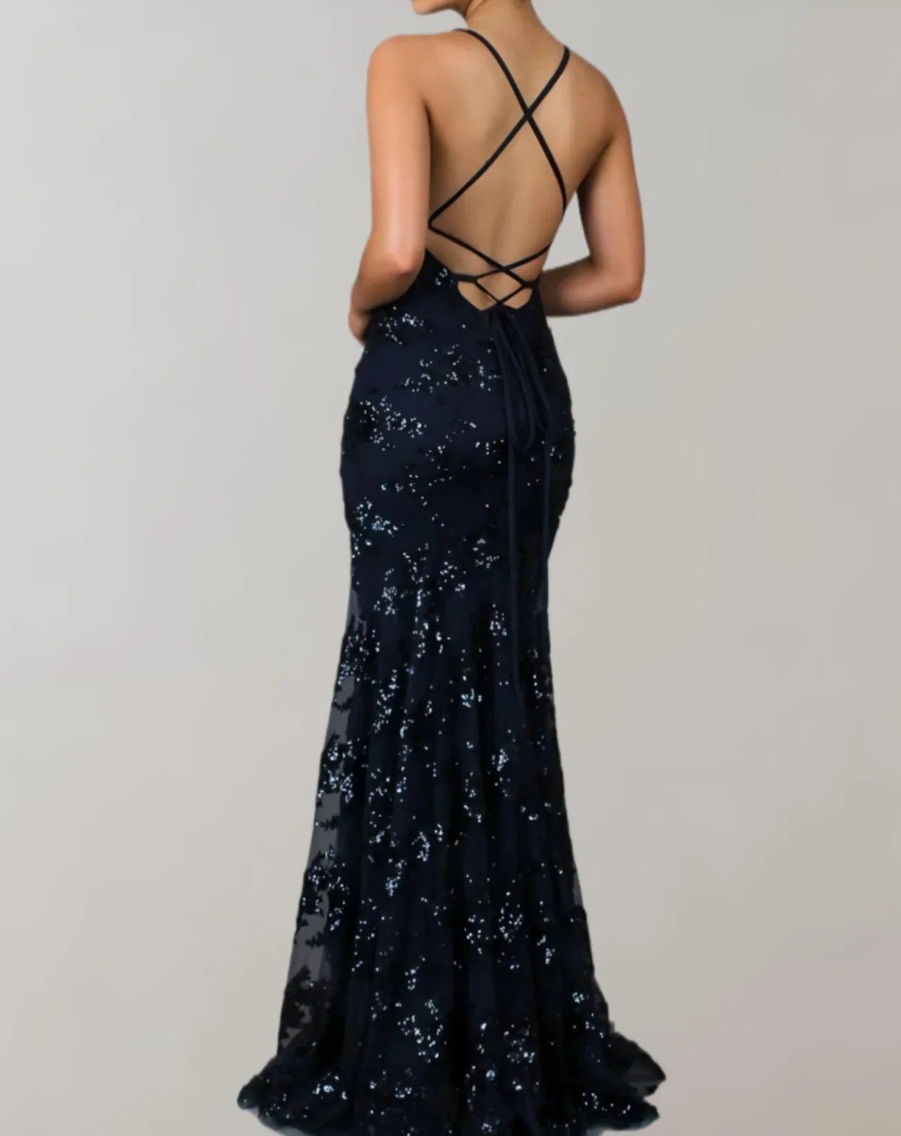 Long Dress for Women – Elegant Sequins – V-Neck – Slim Fit – Party Dress