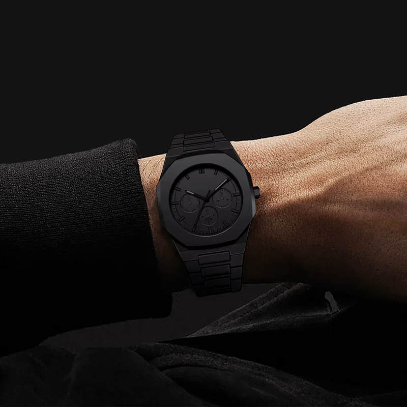 Freddie Matte Chronograph Watch | Solid Link Bracelet Men’s Chronograph Watch