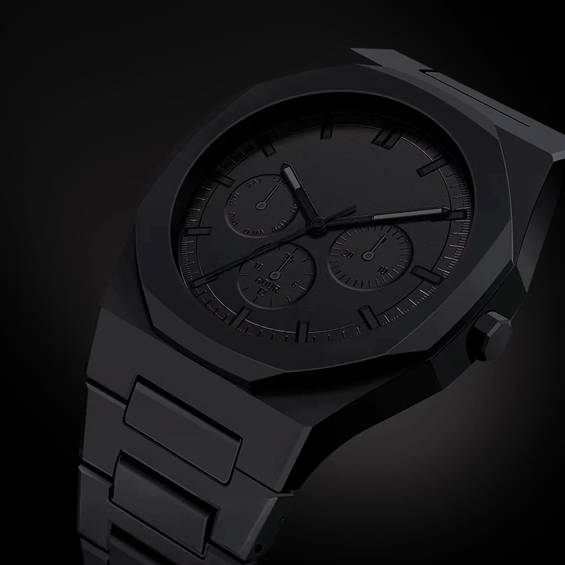 Freddie Matte Chronograph Watch | Solid Link Bracelet Men’s Chronograph Watch