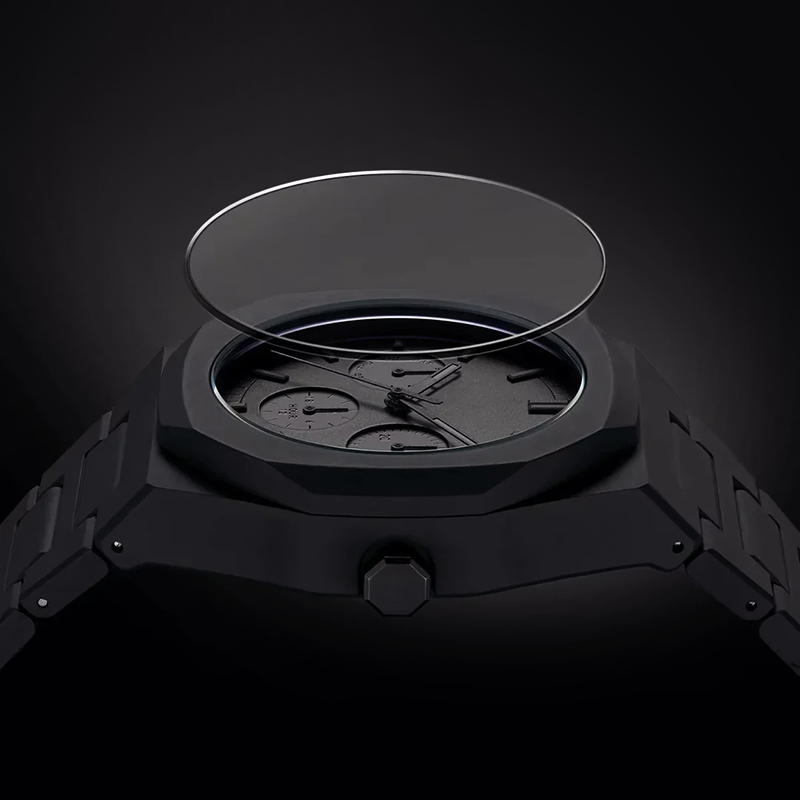 Freddie Matte Chronograph Watch | Solid Link Bracelet Men’s Chronograph Watch