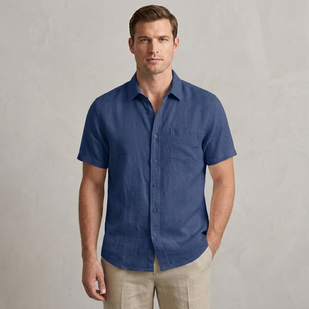Loose Fit Button-Down Shirt for Men – Breathable Casual Comfort