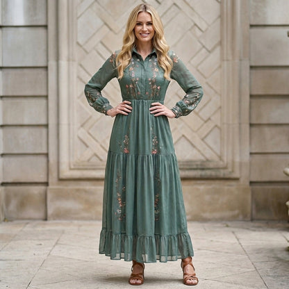 Floral Tiered Maxi Dress for Women – Graceful Elegance & Timeless Charm