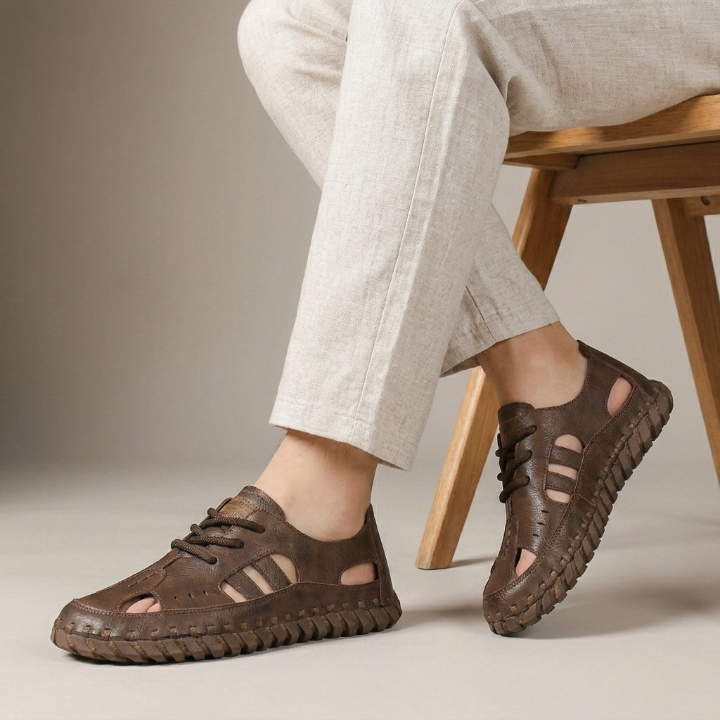 Cutout Lace-Up Casual Shoes for Men – Breathable Comfort & Everyday Wear