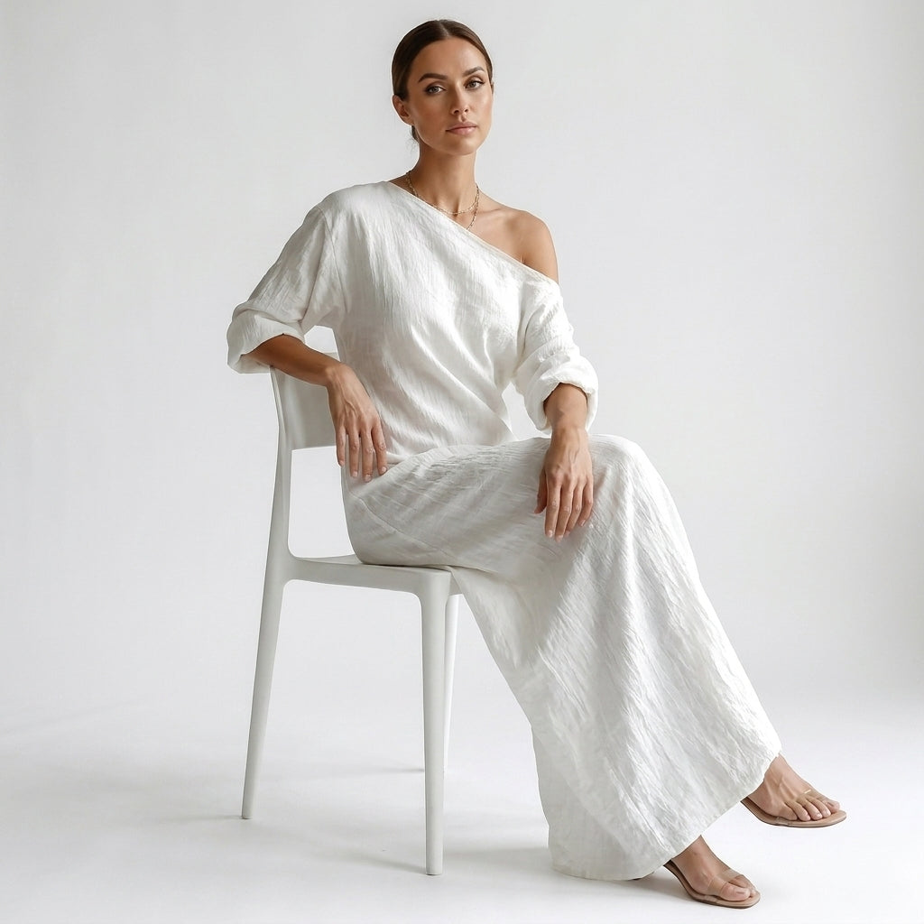 One-Shoulder Maxi Dress for Women – Effortless Elegance & Comfort