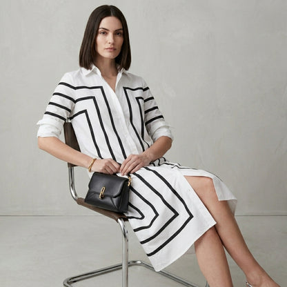 Geometric Print Shirt Dress for Women – Effortless Elegance & Everyday Comfort