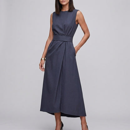 Elegant Sleeveless Midi Dress for Women – Timeless Sophistication & Graceful Style