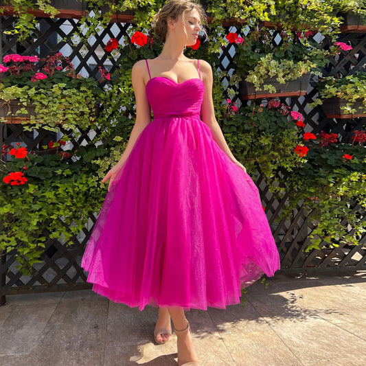 Women's Dress - Elegant Evening Dress - Long Voluminous Skirt - Fitted Bodice