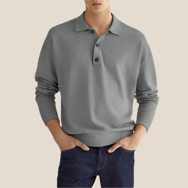 Men's Polo Shirt – Classic Fit – Soft Cotton Blend – Ribbed Cuffs