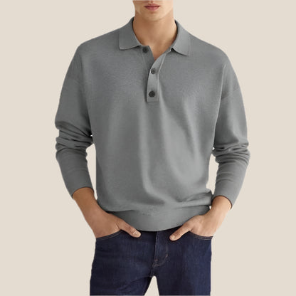 Men's Polo Shirt – Classic Fit – Soft Cotton Blend – Ribbed Cuffs