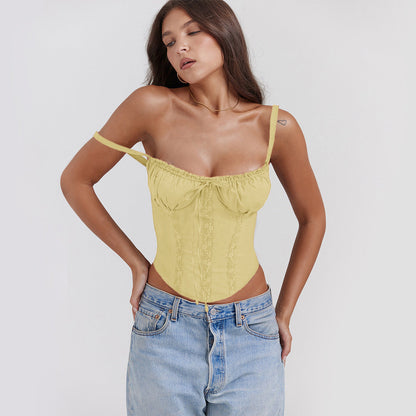 Women's Camisole Top – Slim Fit – Satin Look – Lace – Spaghetti Straps