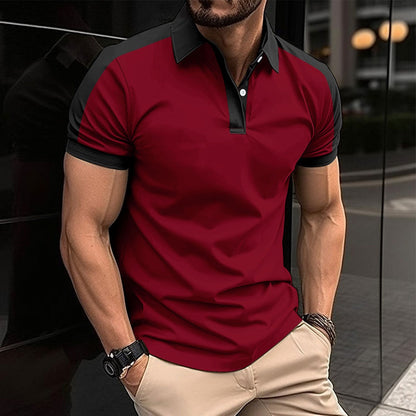 Men's Polo Shirt – Slim Fit – Soft Cotton – Contrast Collar and Sleeve Details